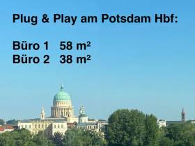 Plug & Play am Potsdamer Hbf: Helles Einzelbüro oder Office-Suite (Büro + Meetingraum) – Einziehen & Loslegen