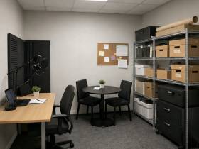 Mini-Büro Podcast Studio  Lagermöglichkeit  Musikstudio ohne Fenster