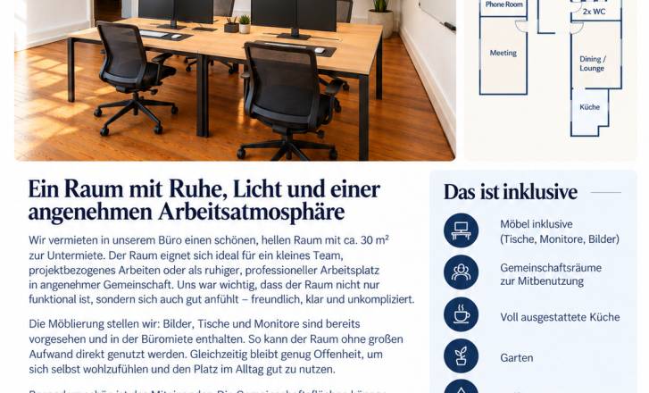 Moderner Büroraum in Bürogemeinschaft in Altona-Altstadt