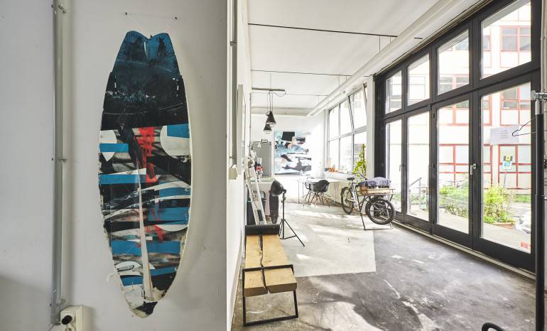Kreativer Arbeitsplatz im Altbau-Loft in München-Schwanthalerhöhe