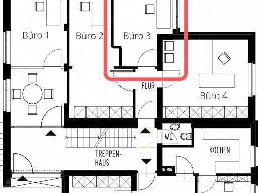 Helles Büro in einladender Bürogemeinschaft in Wesel-Schepersfeld — Bild 2