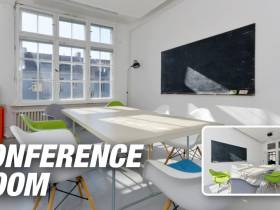 Desks in a light flooded coworking space - Kreuzberg